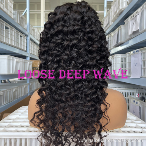 Human Hair Lace Front Wig Remy HD Lace Wigs for Black Women Brazilian Virgin Natural Black  Wholesale Transparent Swiss